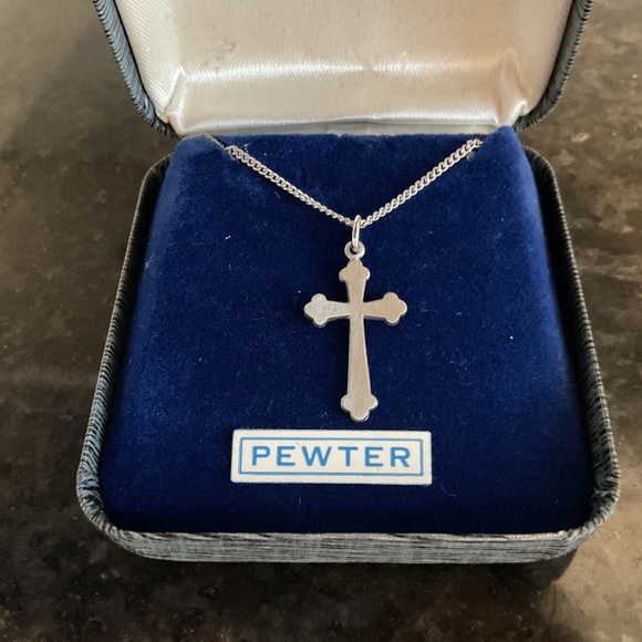 Pewter Cross 18-inch Necklace - Picture 8 of 10